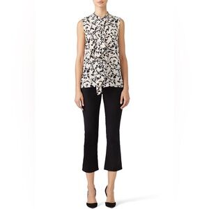 Proenza Schouler Scribble Rose Ruffle Top